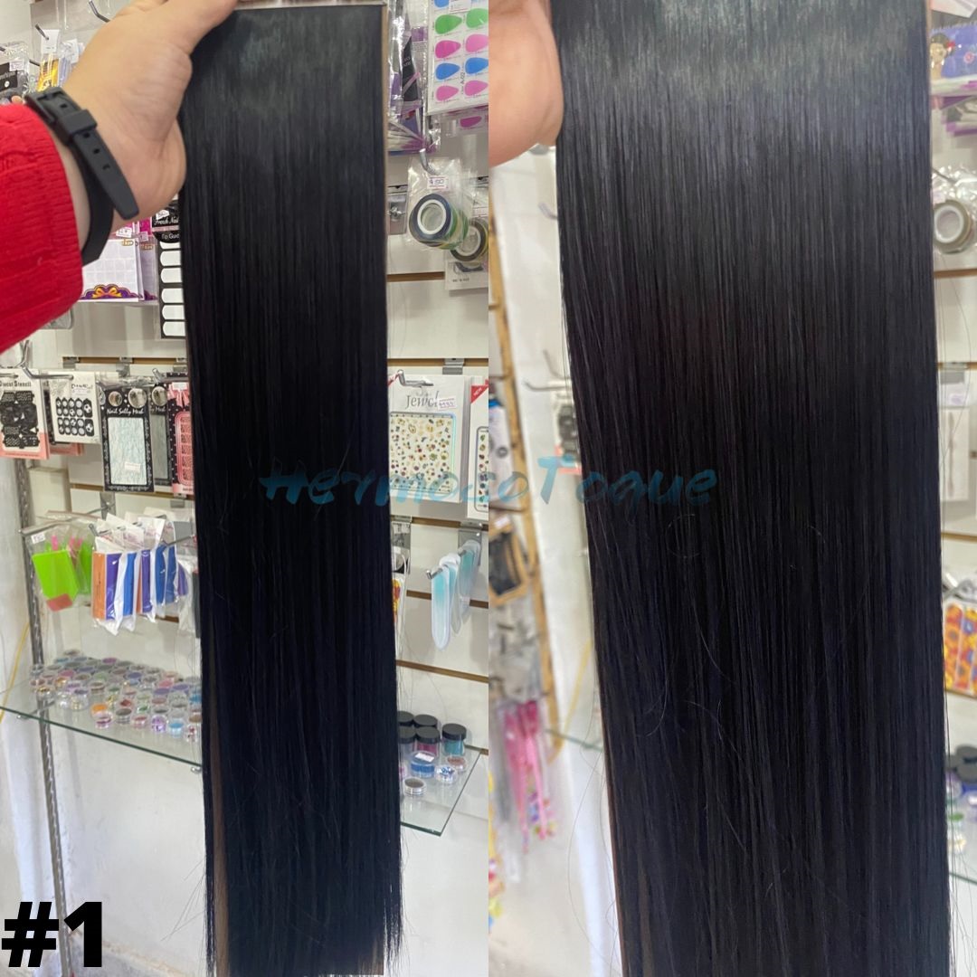 A1-Cortina, Extension De Pelo Resistente al Color Negro #1