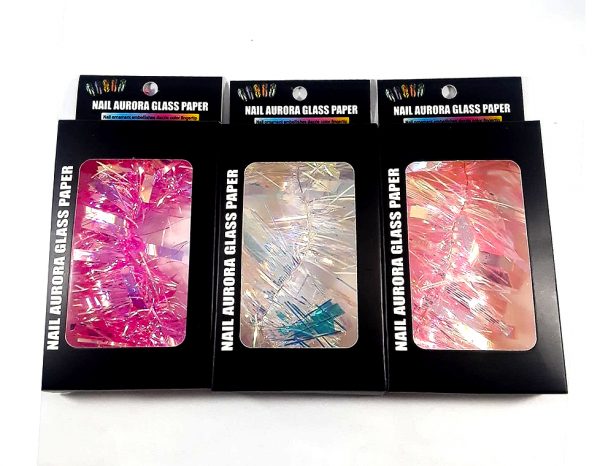 Papel aurora para uñas