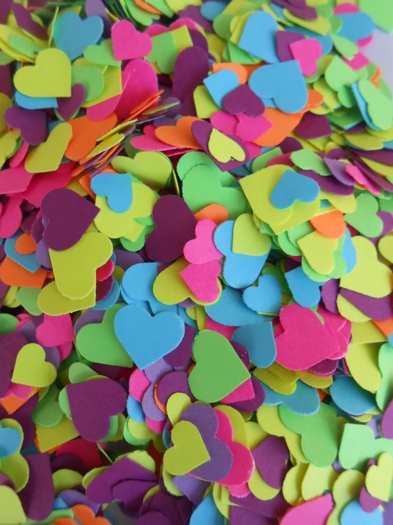 Corazones neon para encapsular