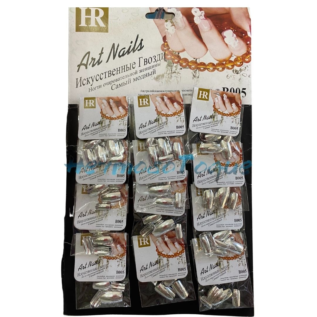 Uñas plateadas x1