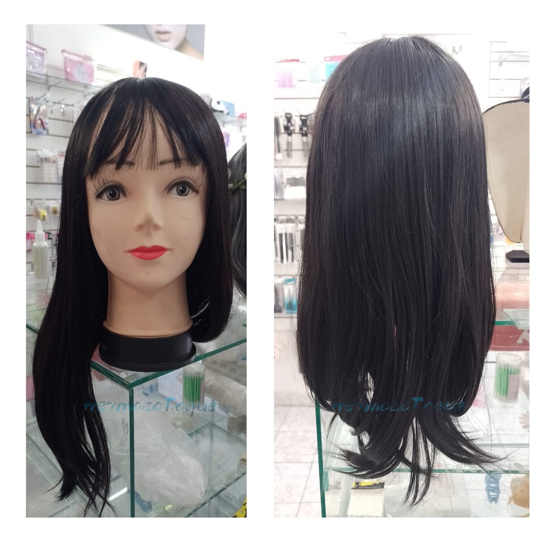 Peluca Negra Lacia Con Flequillo