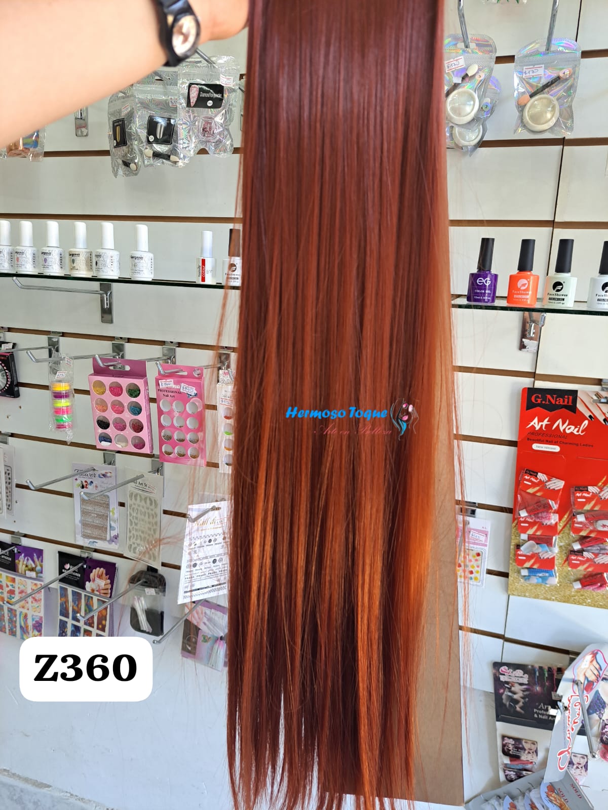 Extensiones Cortina De Pelo Roja Resistente Al Calor