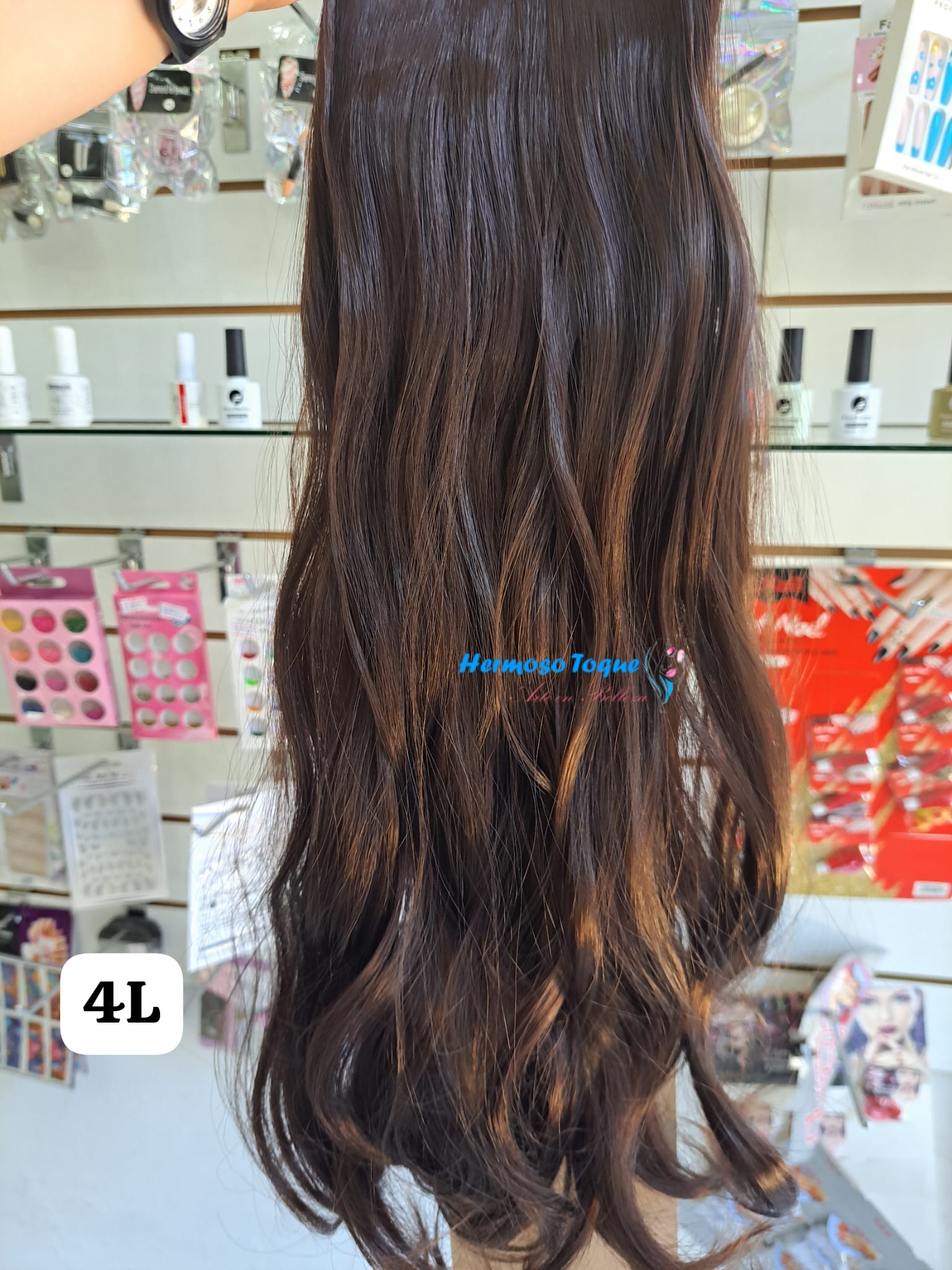 Cortina de Cabello, Extensión Castaña Ondulada 4L